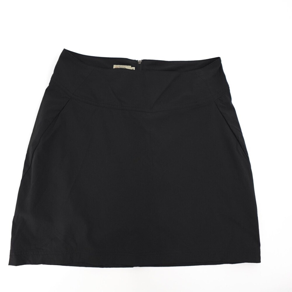 Royal Robbins Skort Womens 8 Black Stretch Nylon Outdoor Hiking Athletic Zip